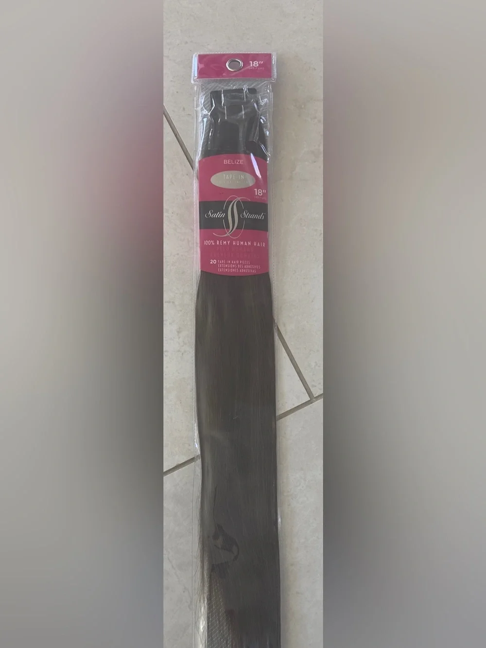Satin Strands 100% Remy Human Hair Tape In Extensions. Belize 18” Factory Sealed
